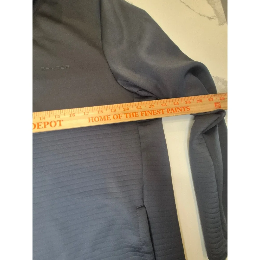 Spyder Active Mens Full‎ Zip Hoodie Gray Textured Hybrid Jacket SPM8003U Size L